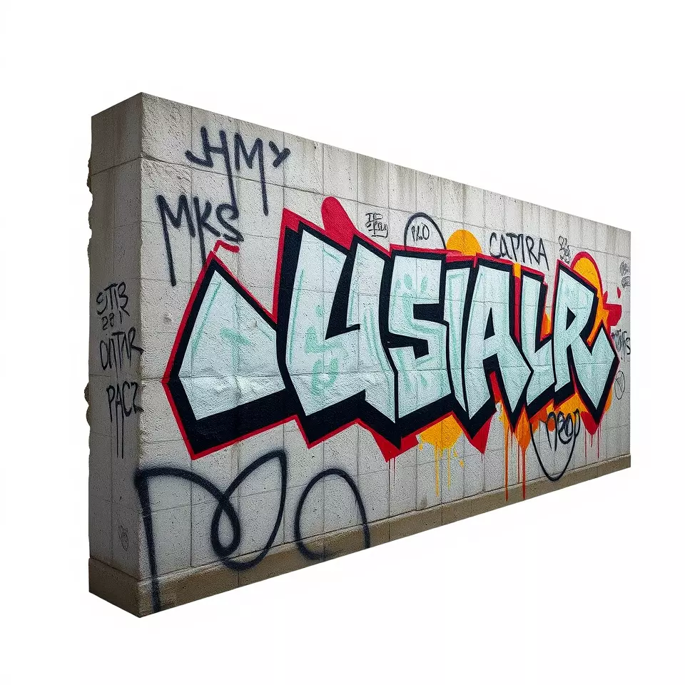 Urban Graffiti Wall model pack Low-poly 3D model_3