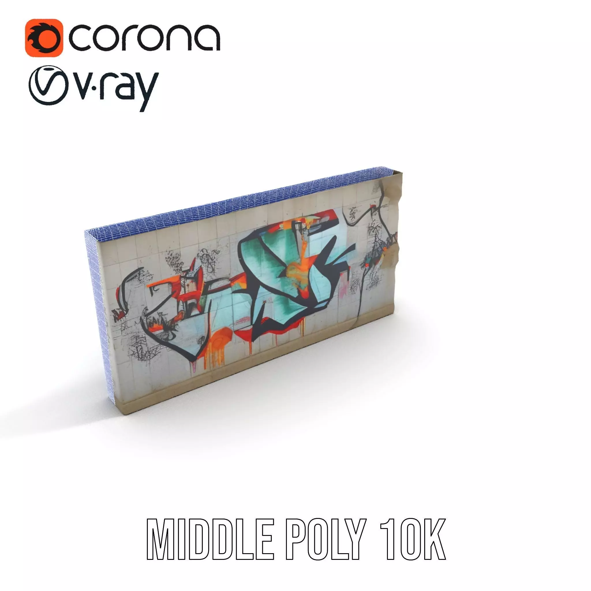 Urban Graffiti Wall model pack Low-poly 3D model_24