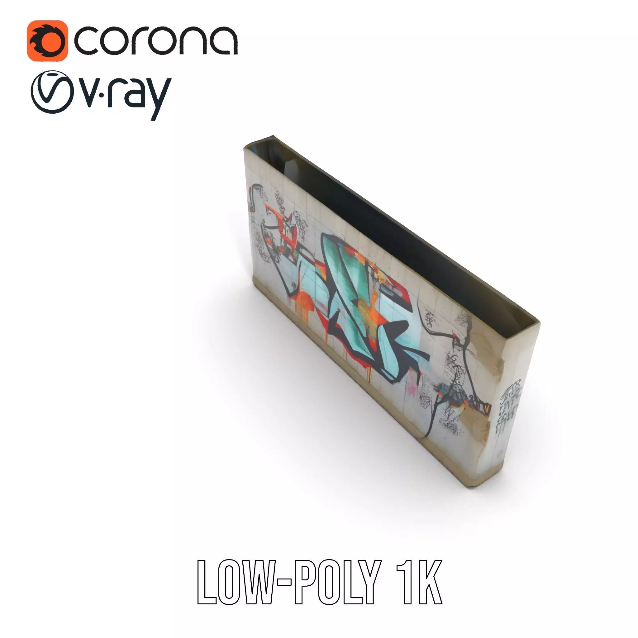 Urban Graffiti Wall model pack Low-poly 3D model_22