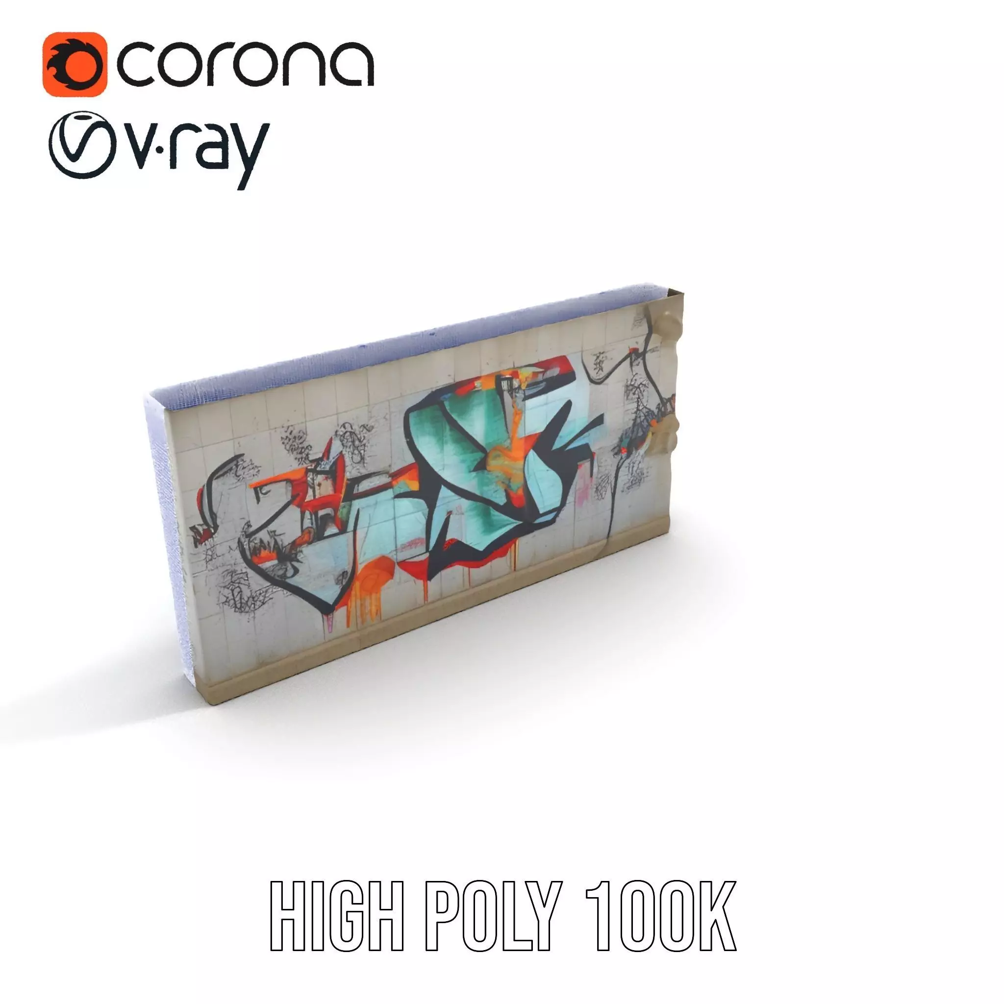 Urban Graffiti Wall model pack Low-poly 3D model_33