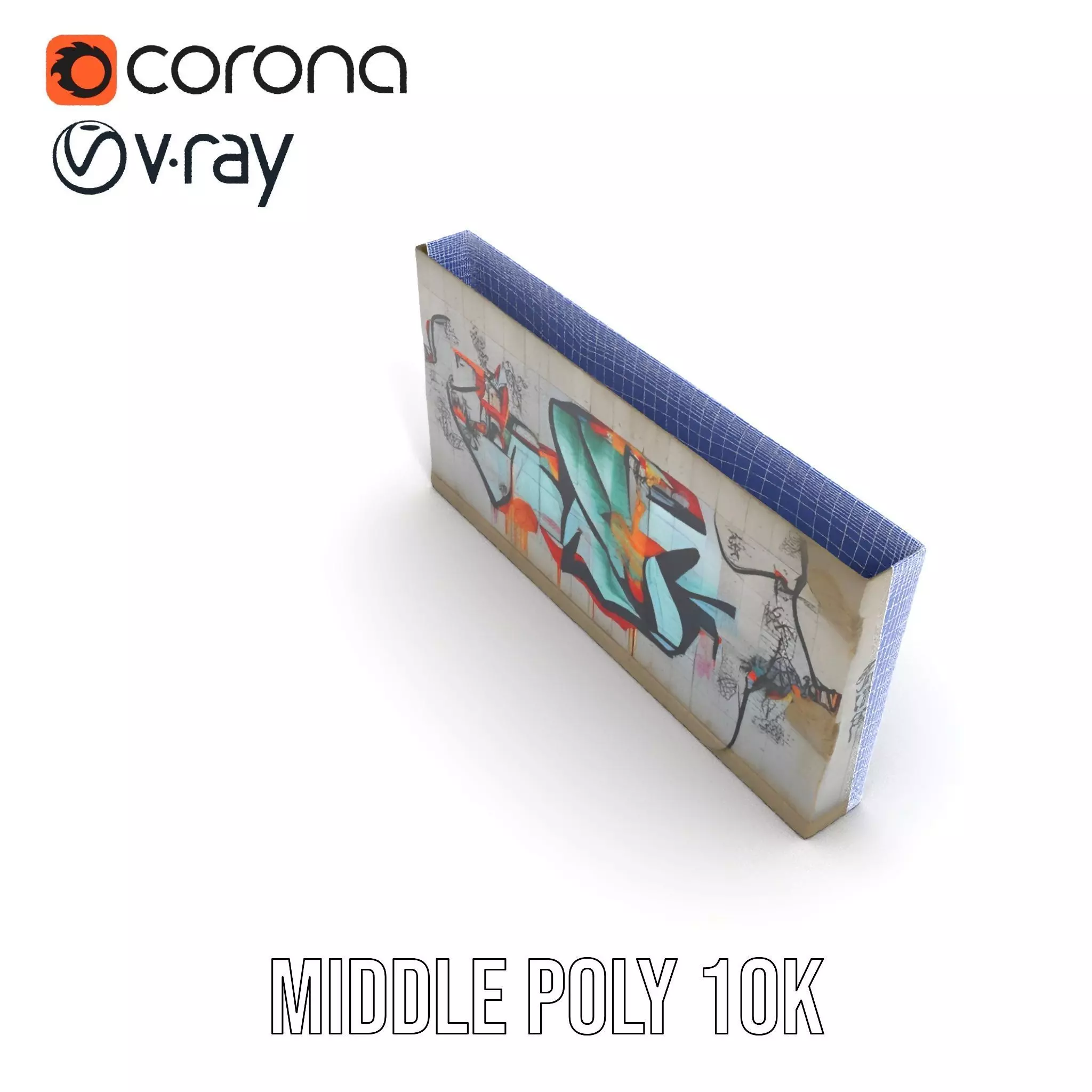 Urban Graffiti Wall model pack Low-poly 3D model_27