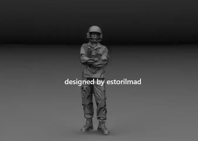 MODERN BRITISH TANK DRIVER CHALLENGER V2 TANK 3D print model