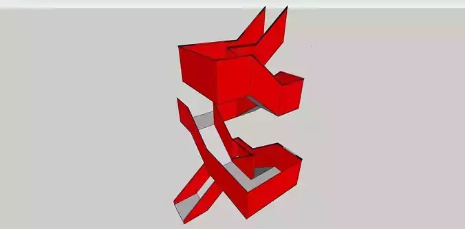 Modern Abstract Staircase  3D Sketchup Model 3D model