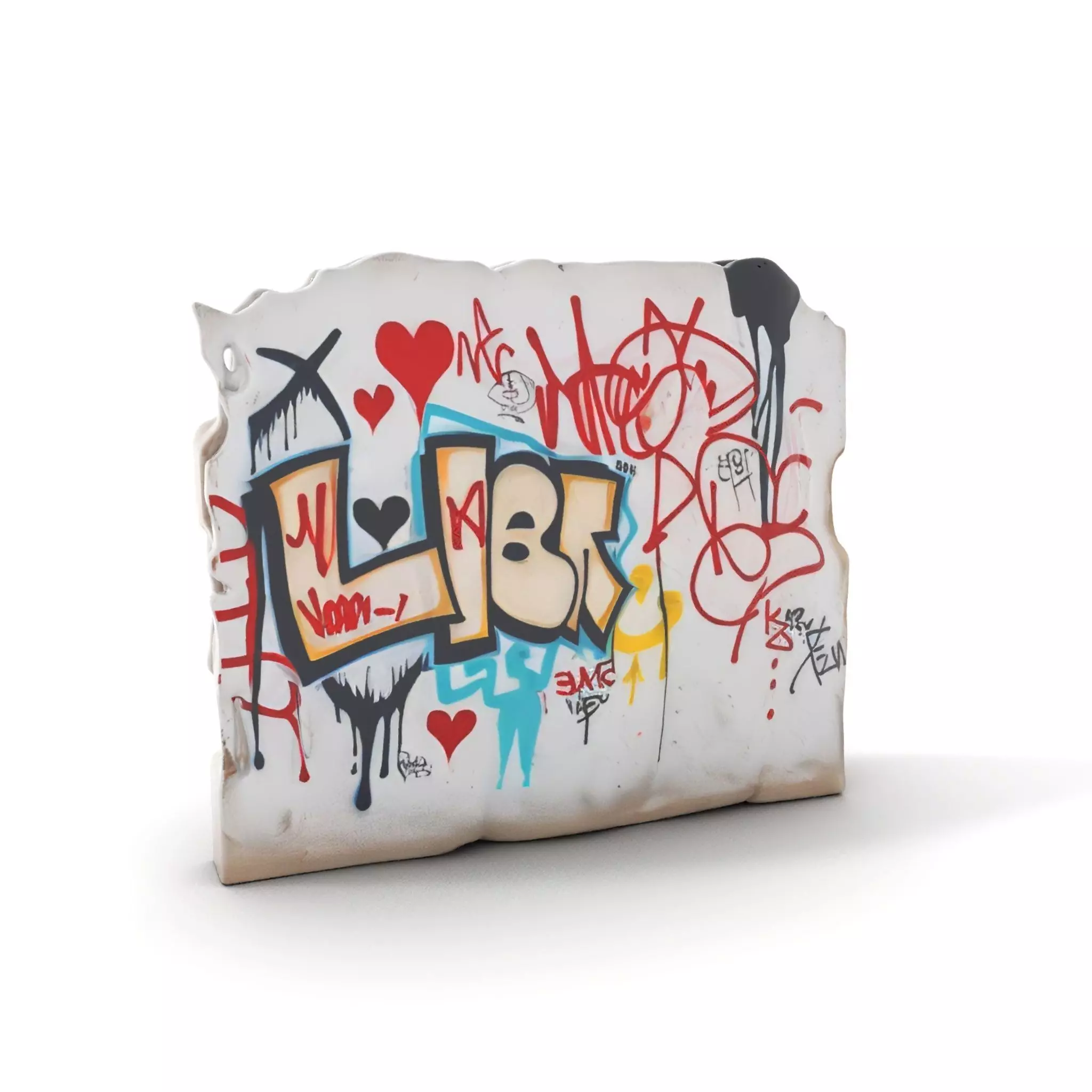 Urban Graffiti Wall model pack Low-poly 3D model_0