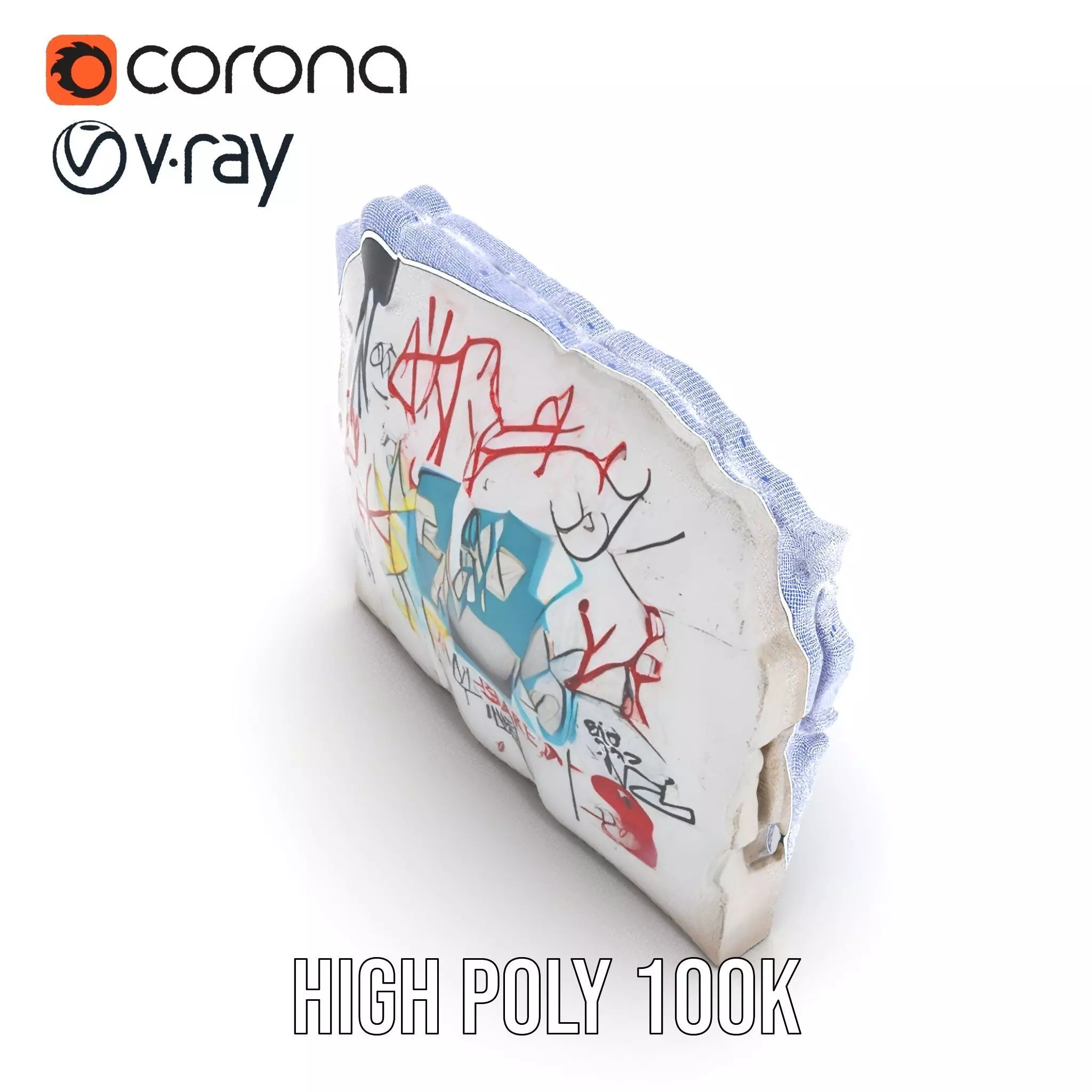 Urban Graffiti Wall model pack Low-poly 3D model_34