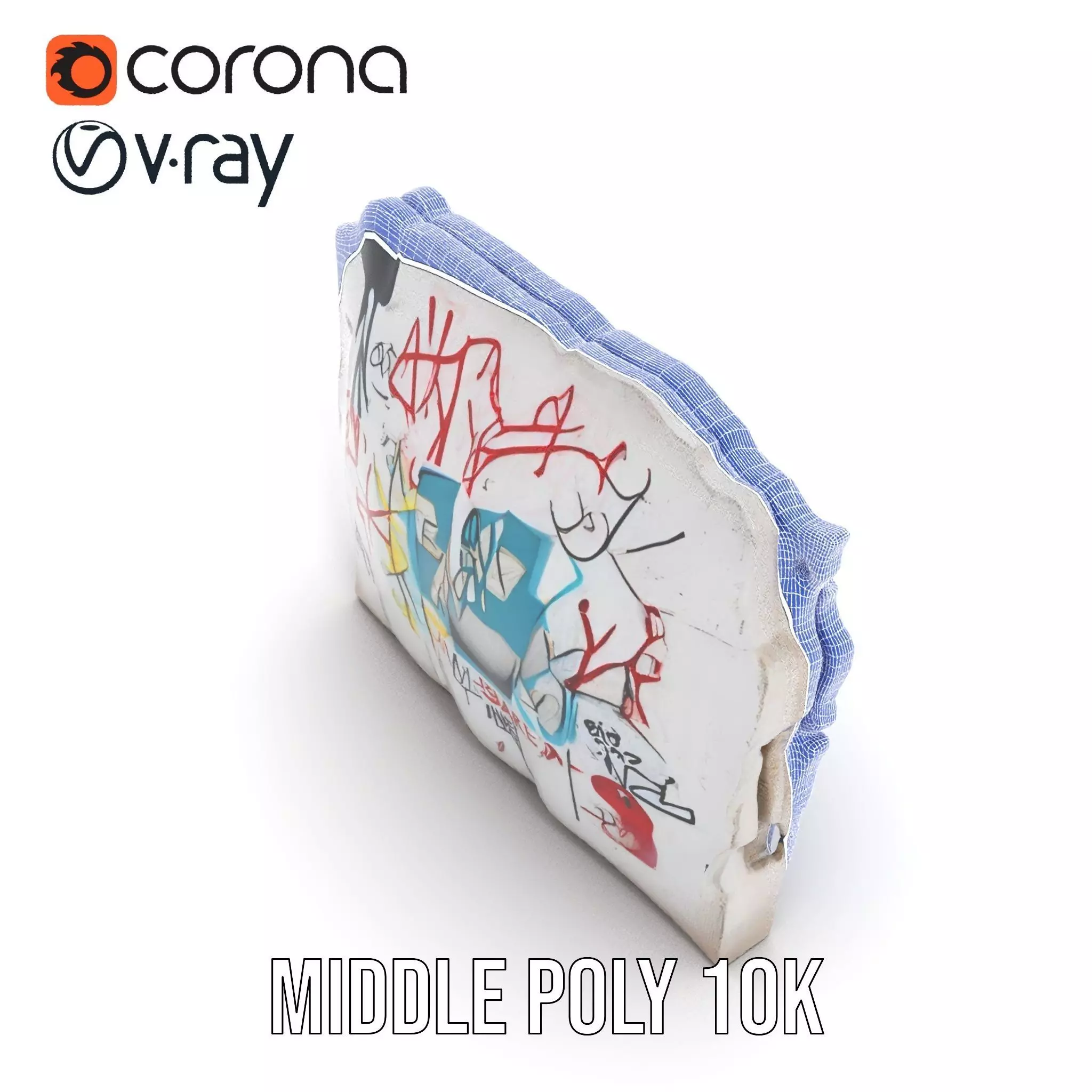 Urban Graffiti Wall model pack Low-poly 3D model_25