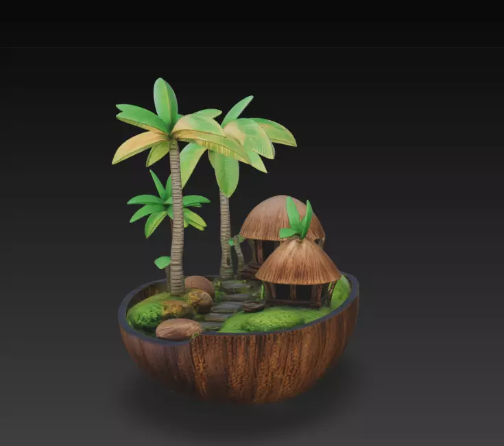Coconut House 3D print model_1