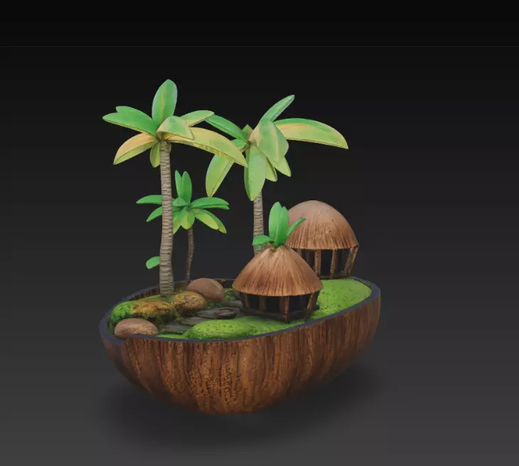 Coconut House 3D print model_0