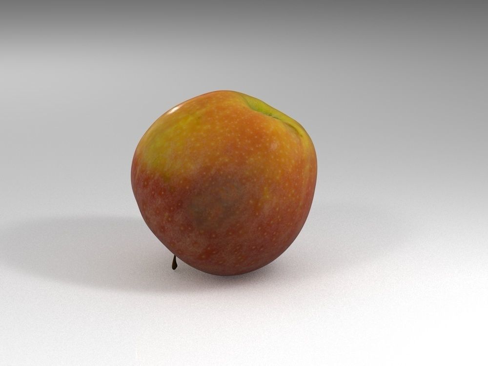 Apple - realistic - 3D model_2