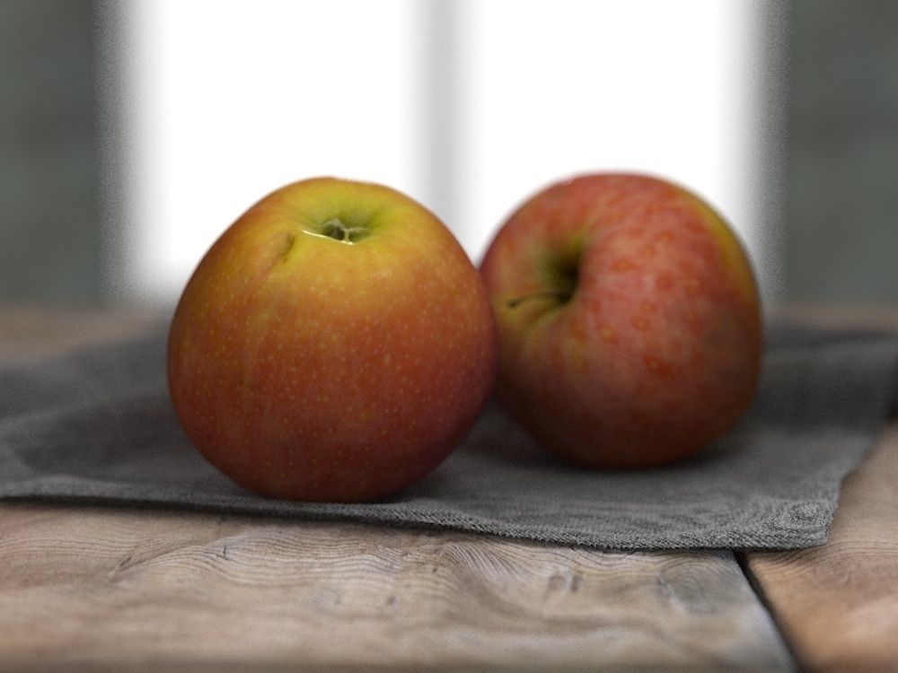 Apple - realistic - 3D model_1