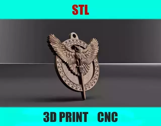 Owl Pendant with Sword  STL File 