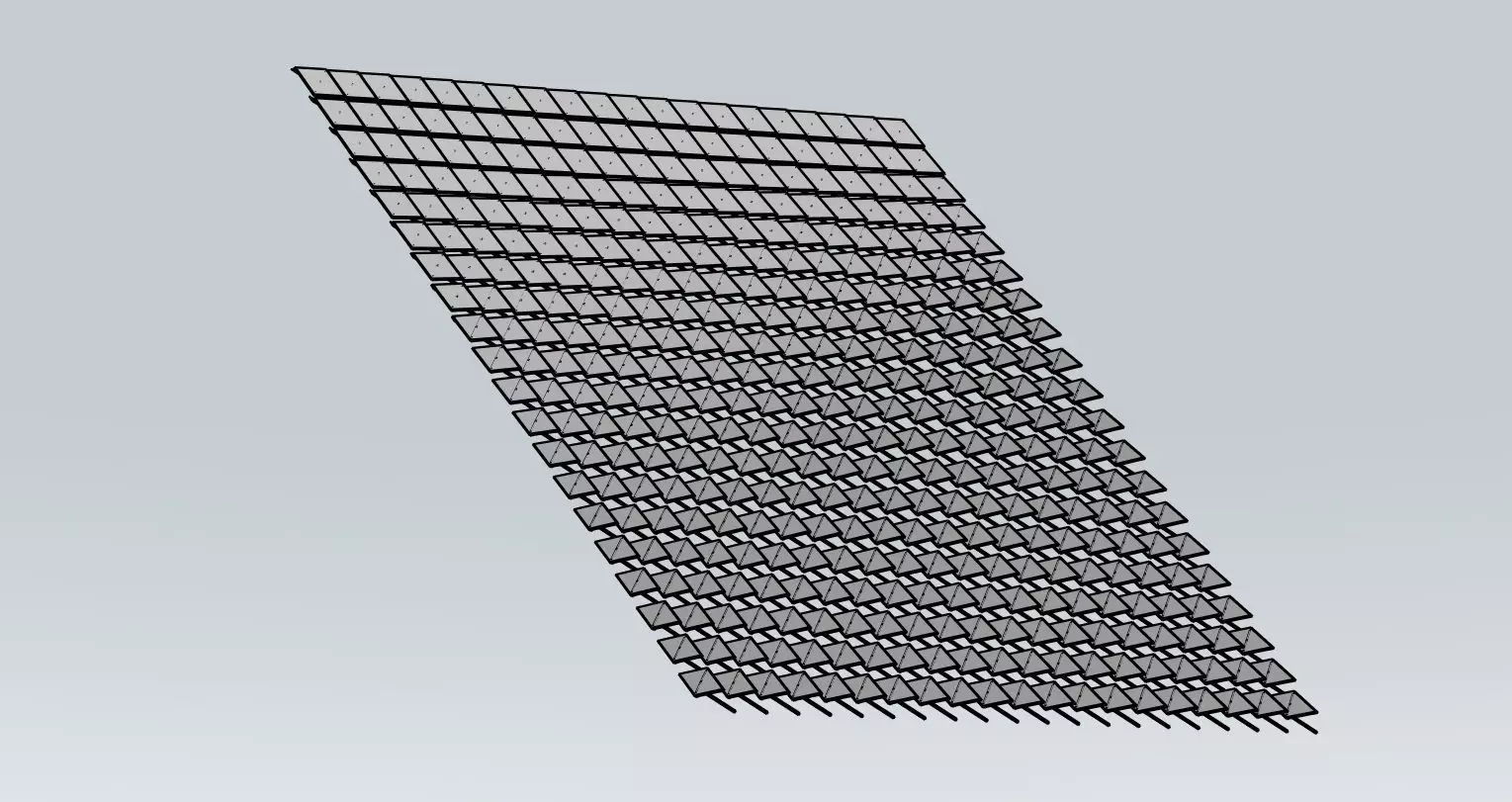 Parametric architectural mesh wall grid 3D model_1