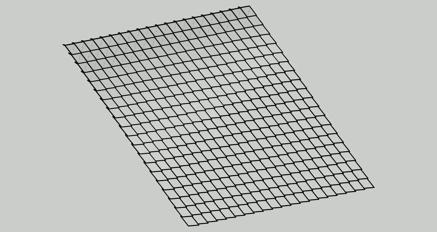 Parametric architectural mesh wall grid 3D model_0