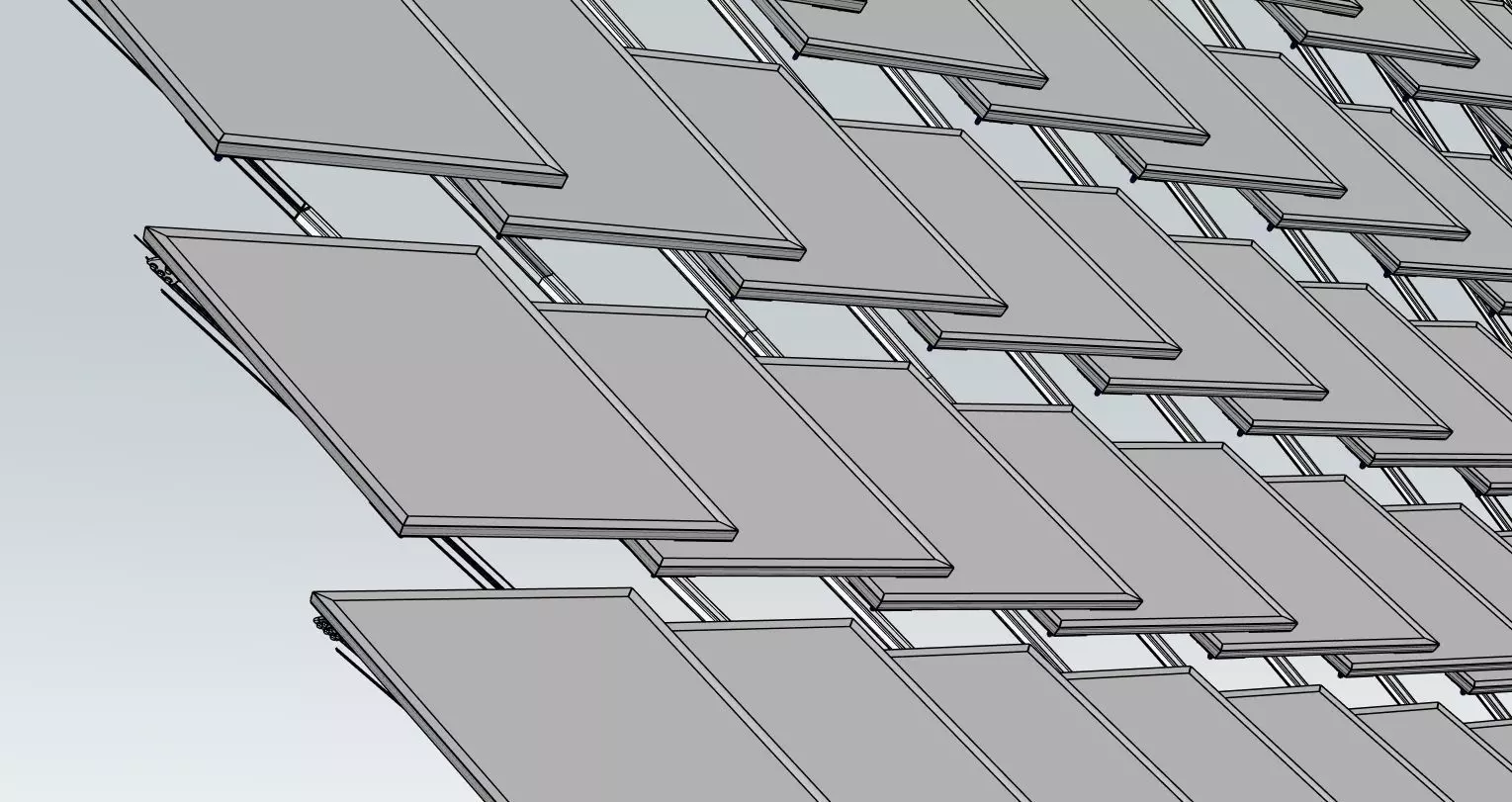 Parametric architectural mesh wall grid 3D model_2