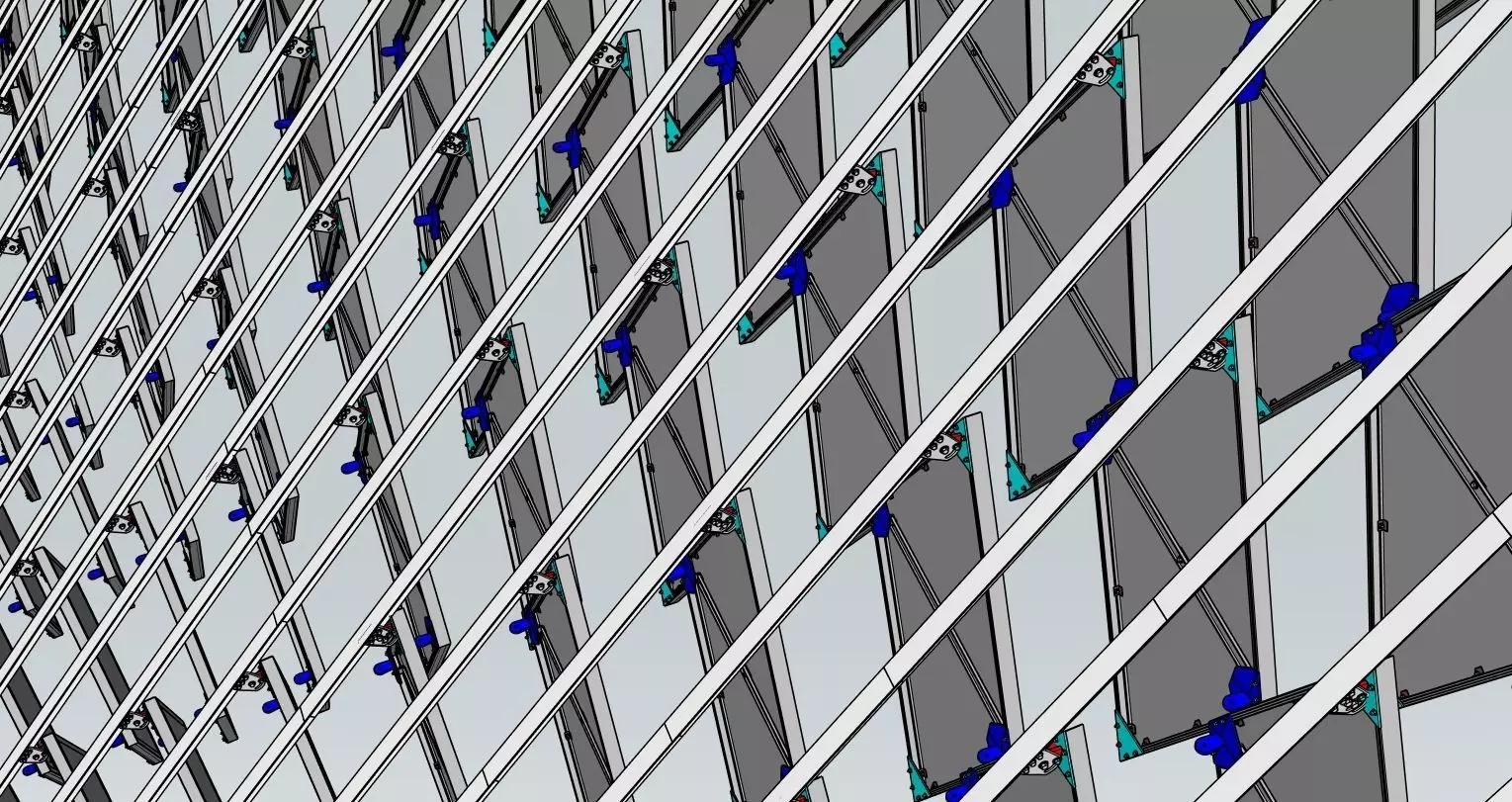 Parametric architectural mesh wall grid 3D model_4