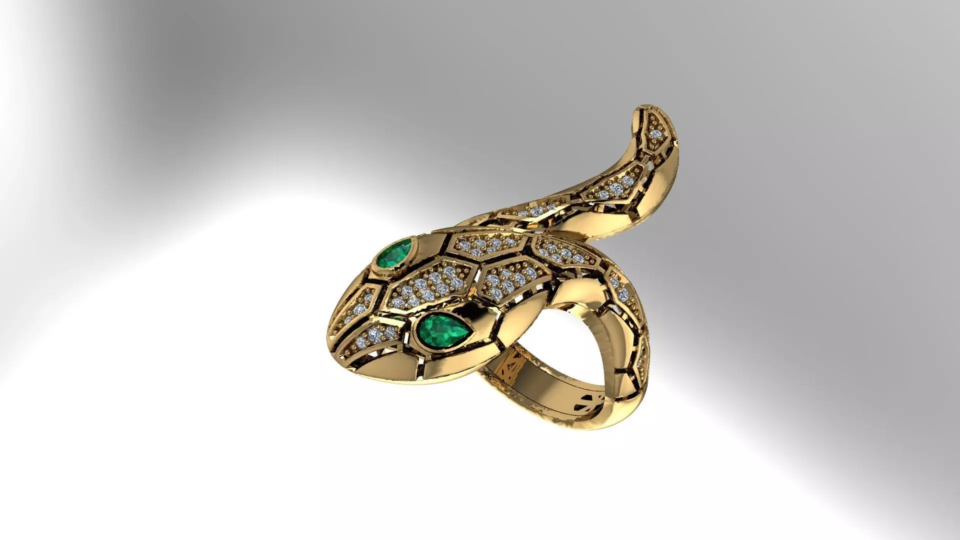 snake ring 3D print model_0
