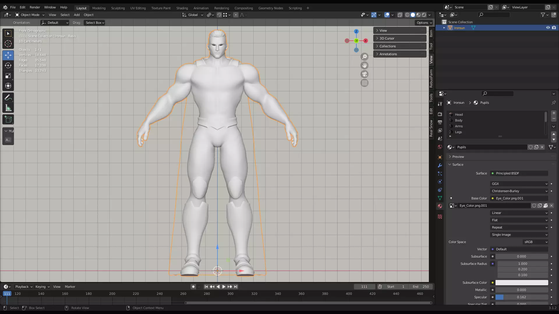 Male Superhero Game Character - Ironsun Low-poly 3D model_17