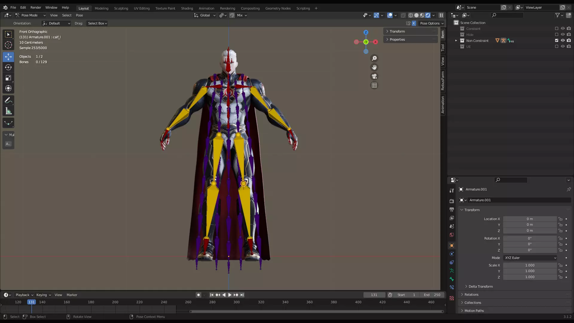 Male Superhero Game Character - Ironsun Low-poly 3D model_23