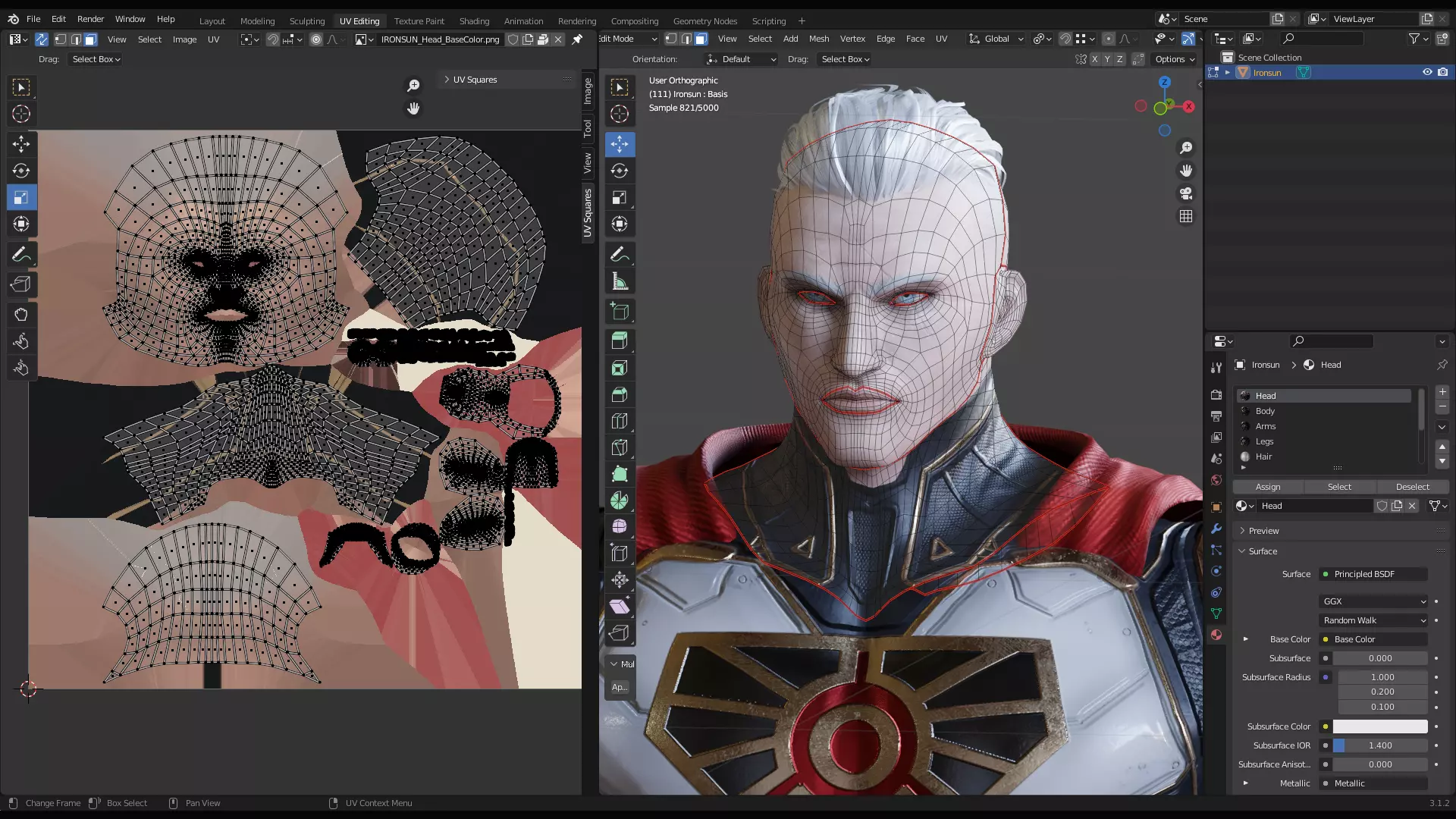 Male Superhero Game Character - Ironsun Low-poly 3D model_20