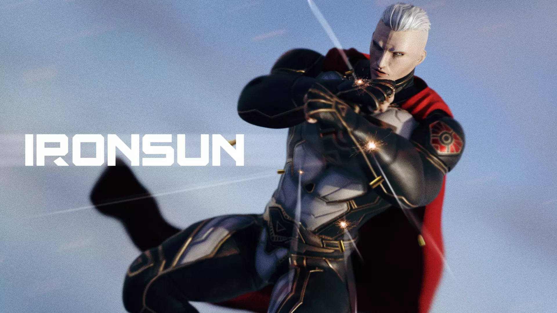 Male Superhero Game Character - Ironsun Low-poly 3D model_3
