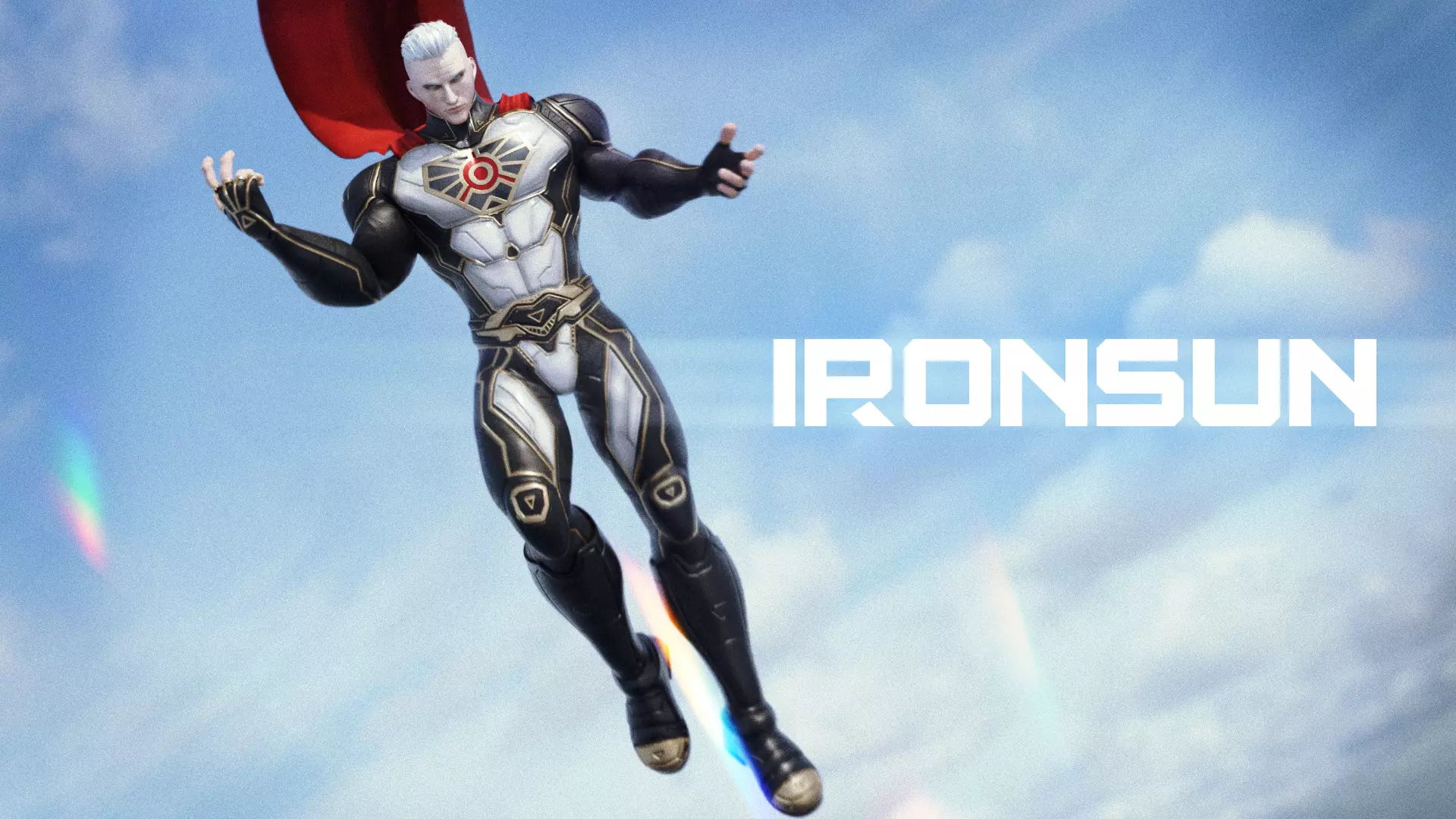 Male Superhero Game Character - Ironsun Low-poly 3D model_1