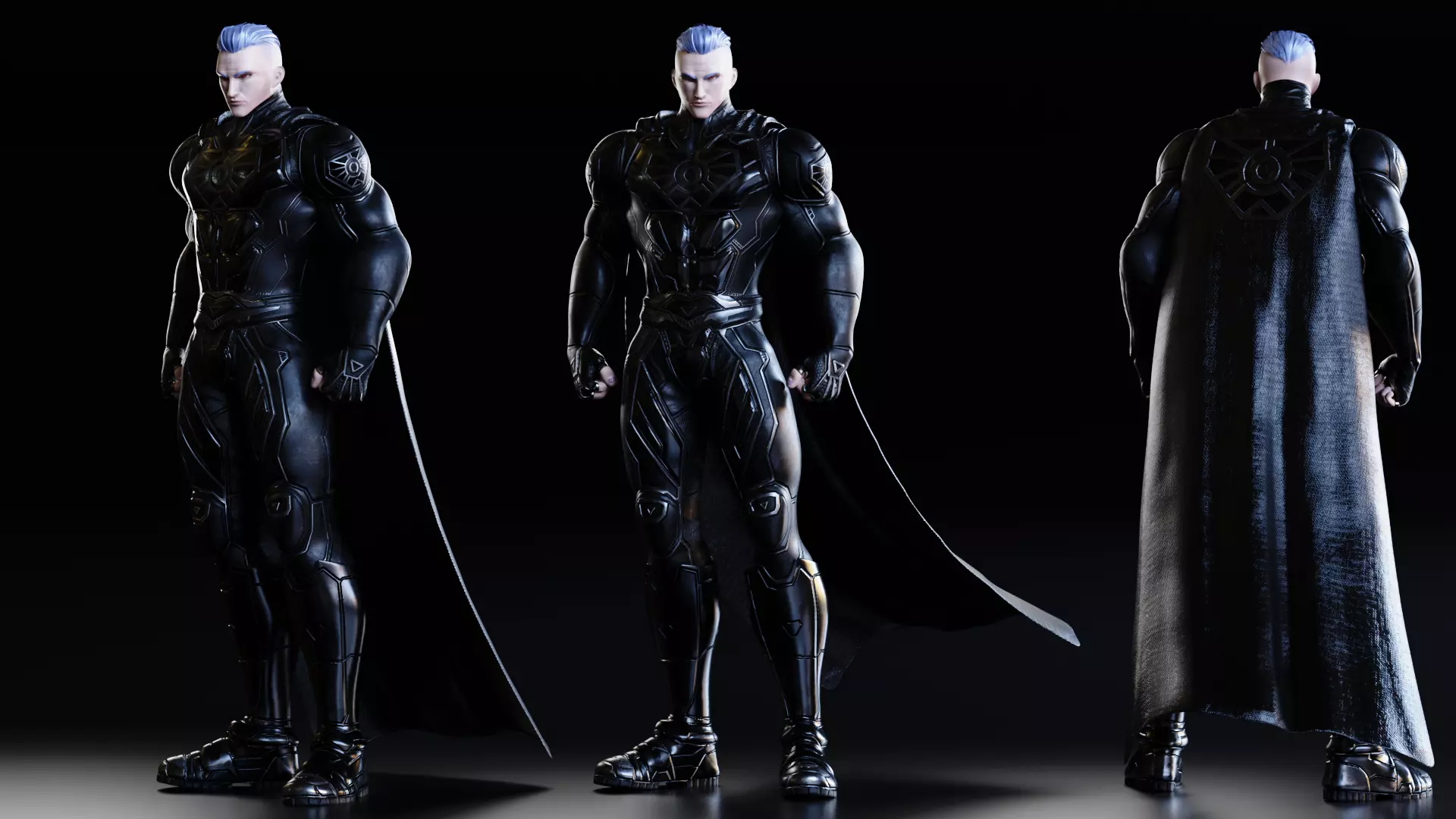 Male Superhero Game Character - Ironsun Low-poly 3D model_12