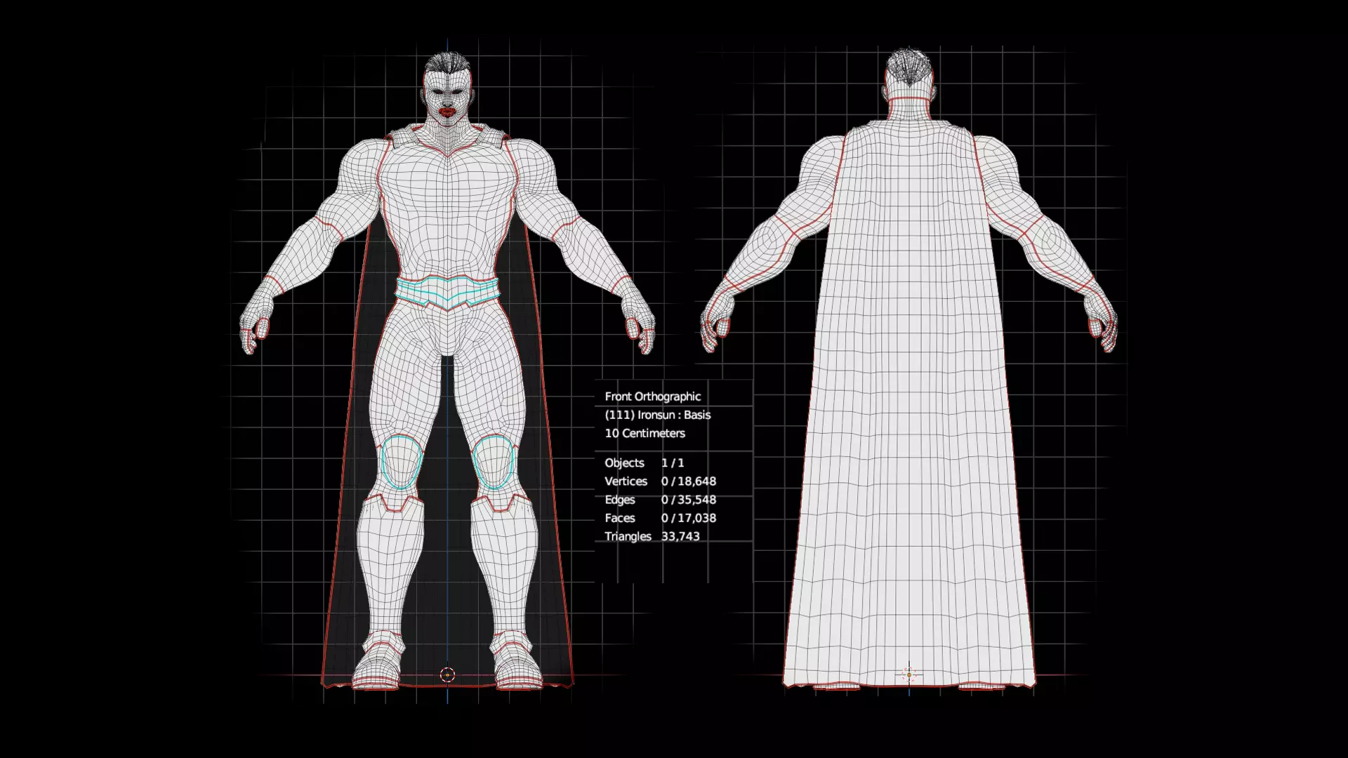 Male Superhero Game Character - Ironsun Low-poly 3D model_18