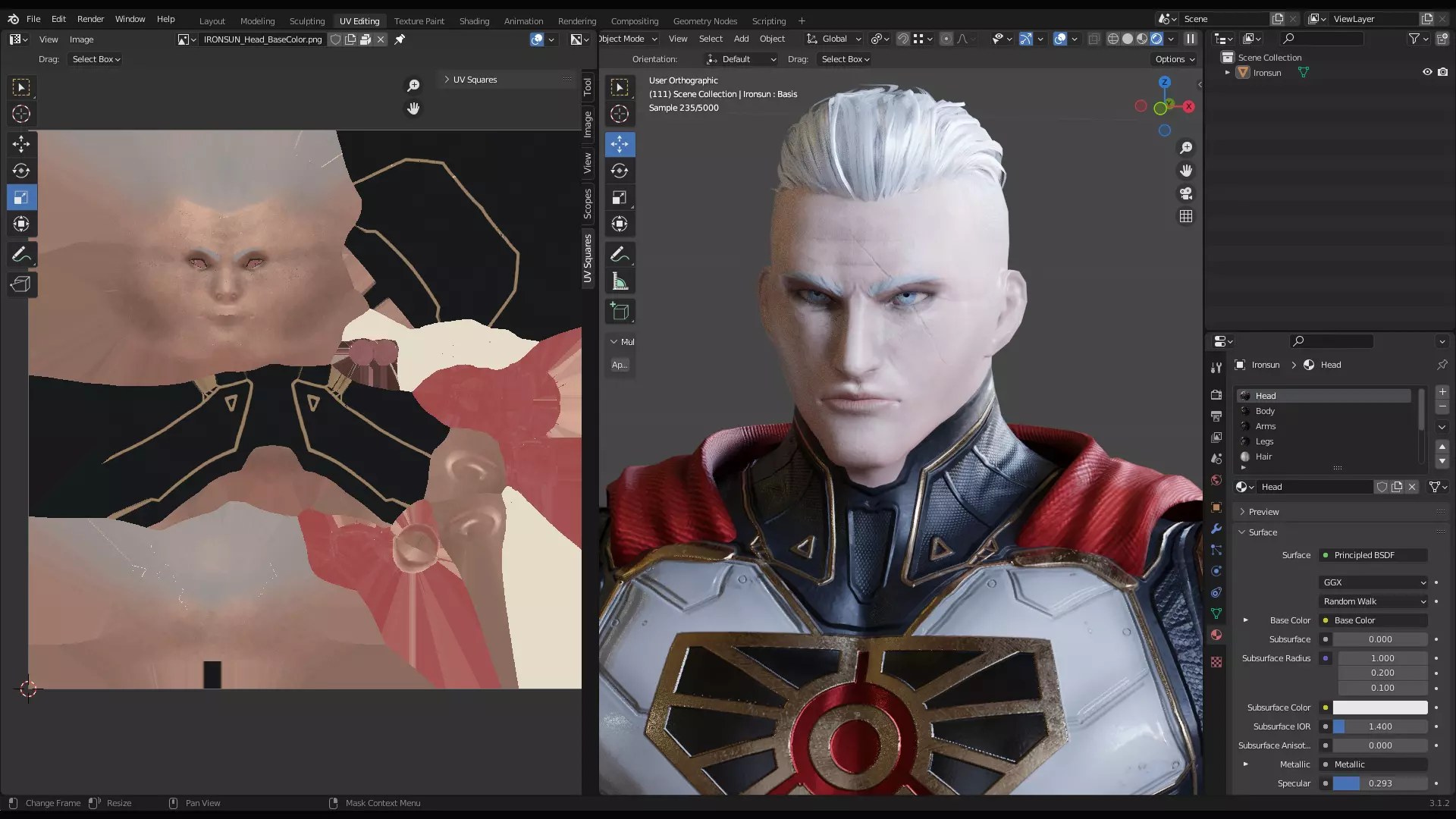 Male Superhero Game Character - Ironsun Low-poly 3D model_19