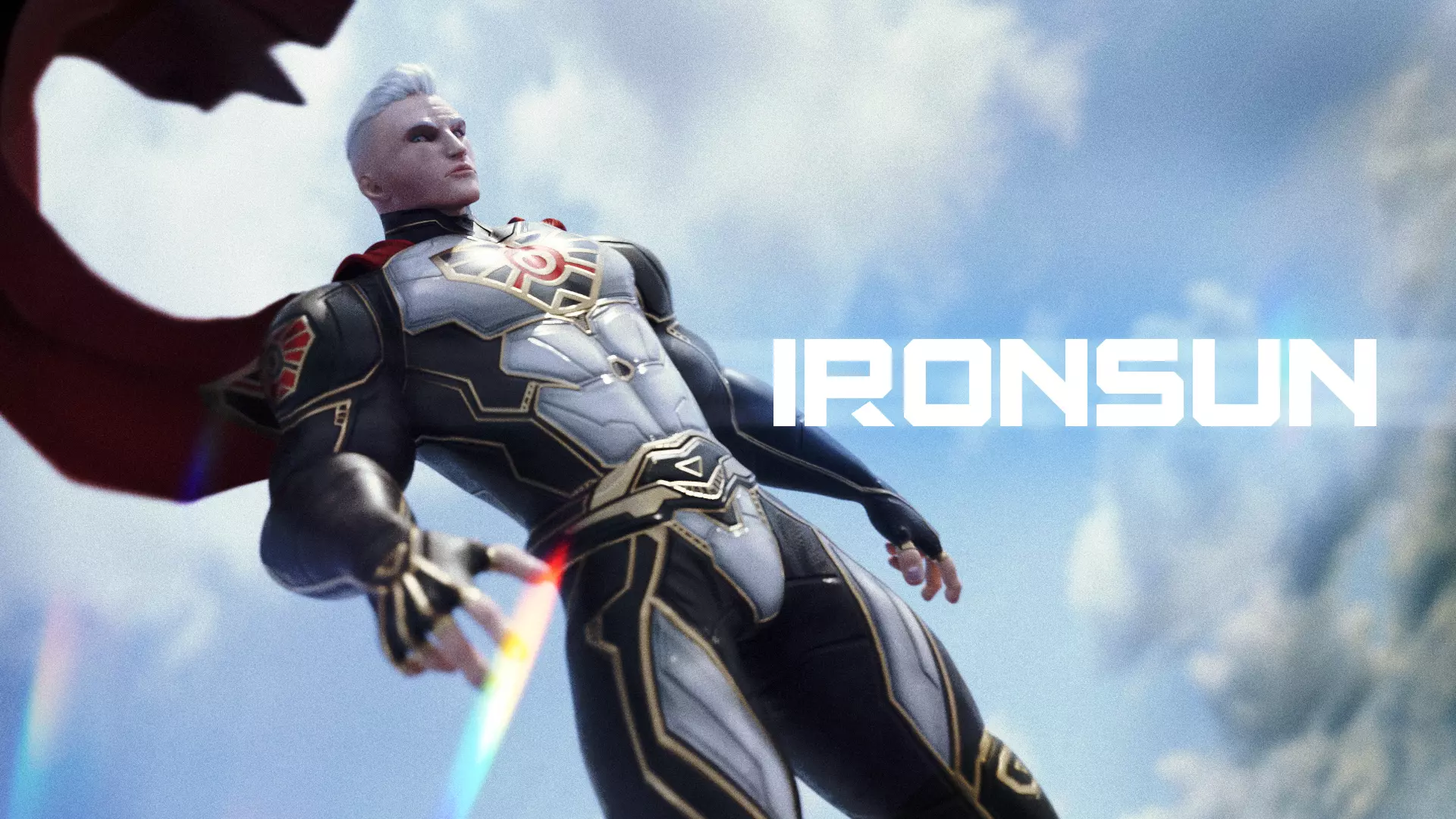 Male Superhero Game Character - Ironsun Low-poly 3D model_0