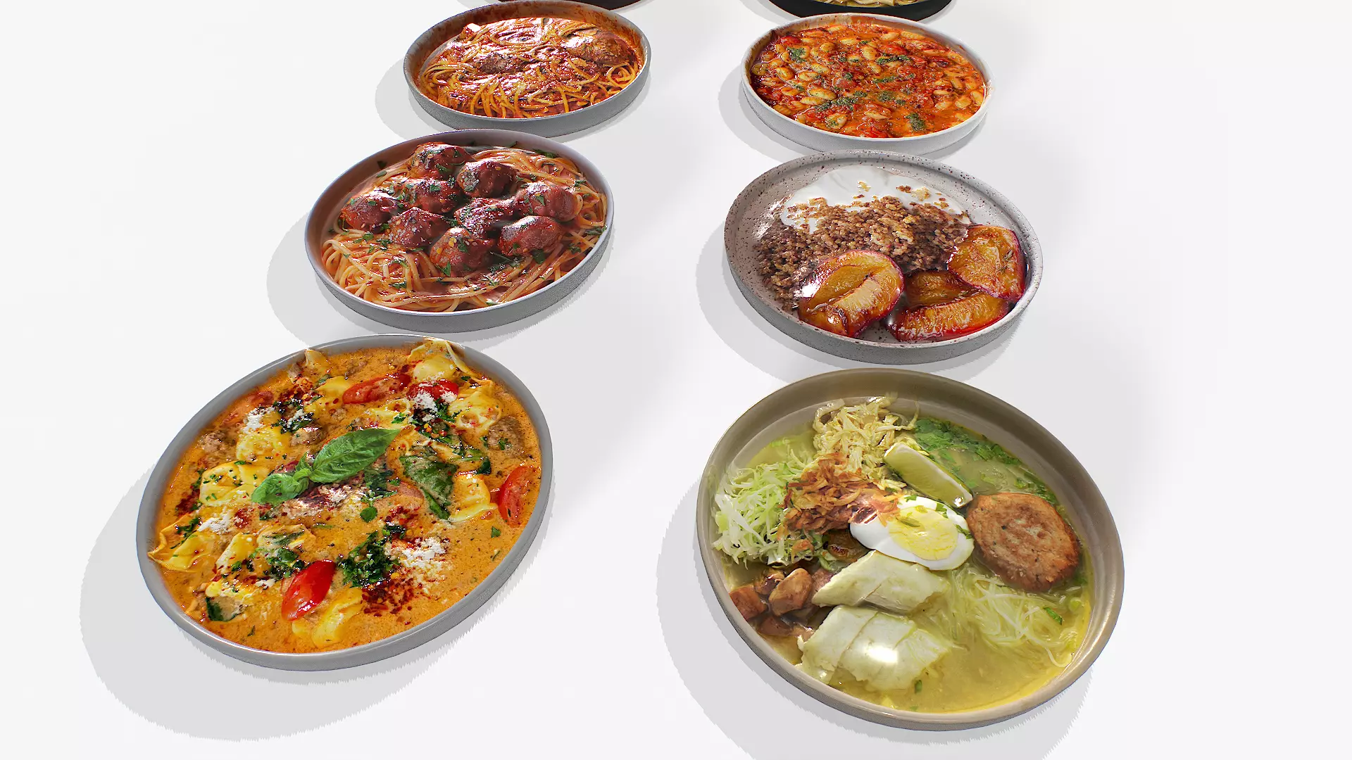 Food In a plate pack 3 Low-poly 3D model_7