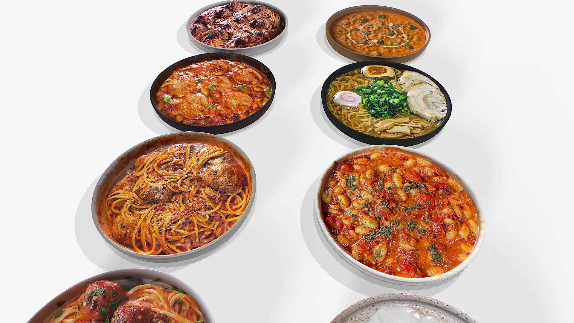 Food In a plate pack 3 Low-poly 3D model_8