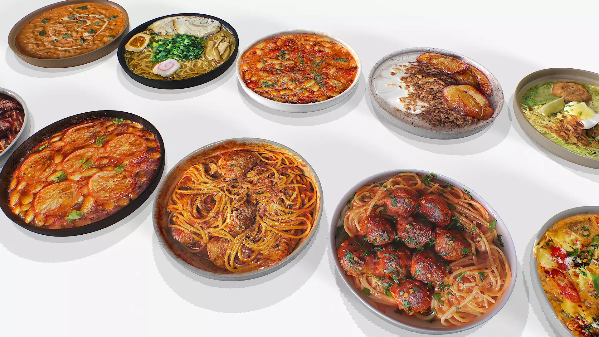 Food In a plate pack 3 Low-poly 3D model_5