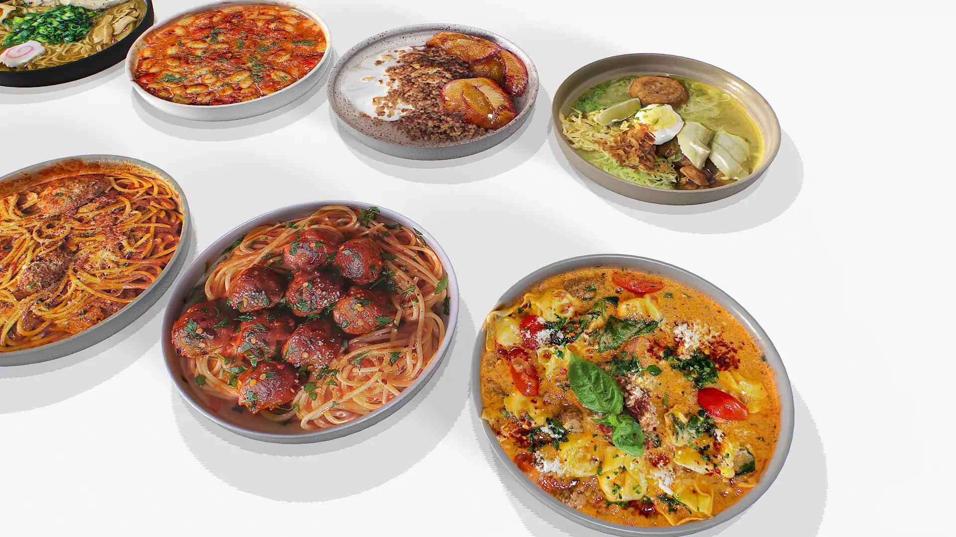 Food In a plate pack 3 Low-poly 3D model_6