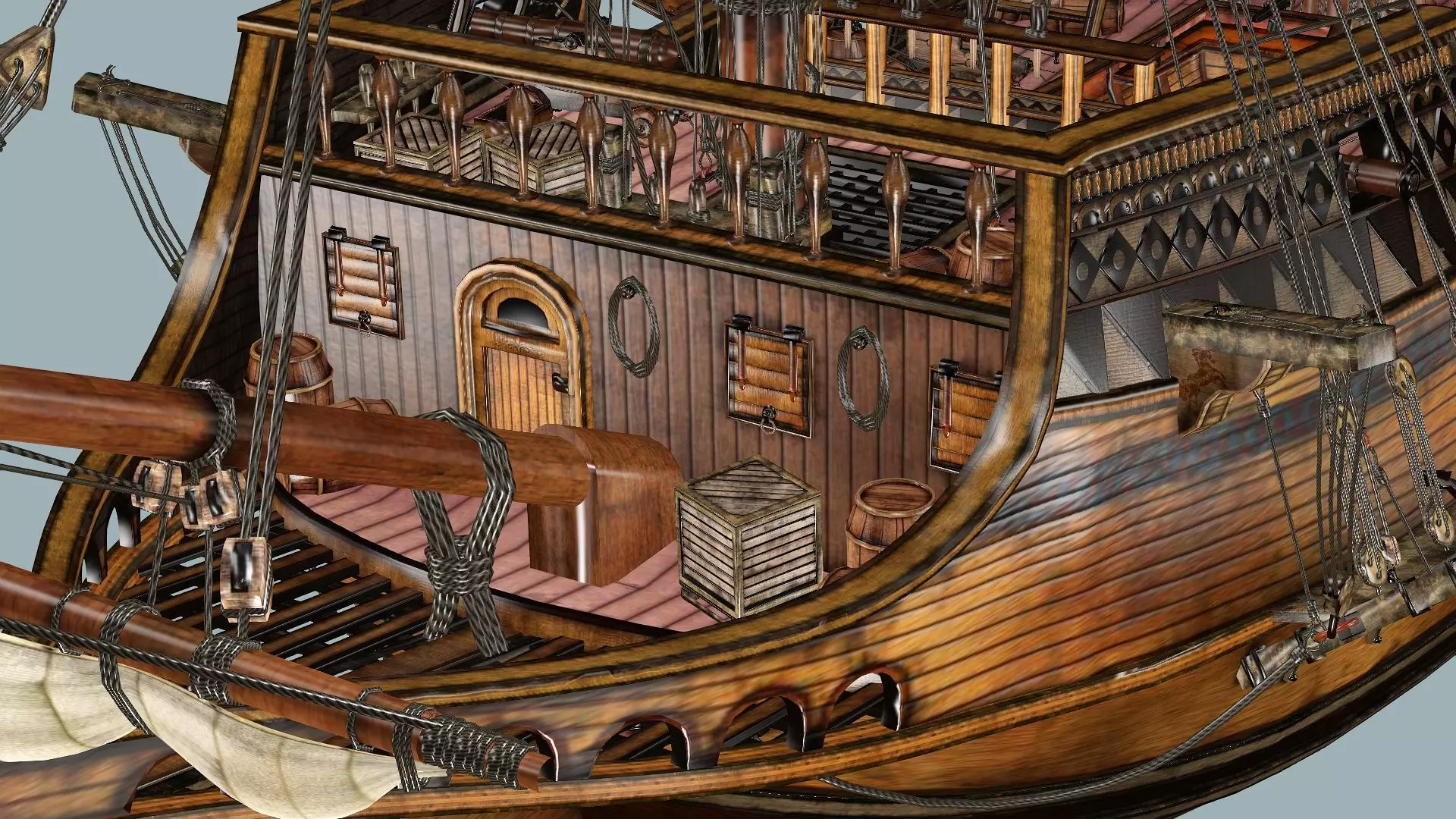 Sailboat Galleon - GameReady Sailing Ship Artemis 3D Model Low-poly 3D model_11