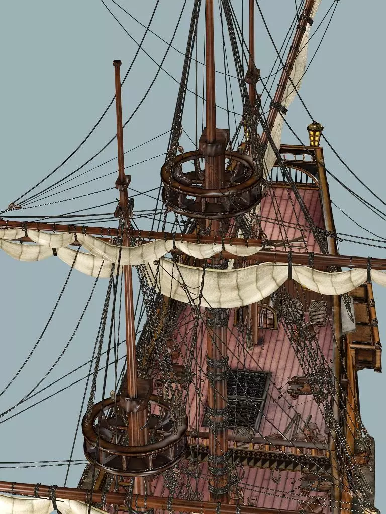 Sailboat Galleon - GameReady Sailing Ship Artemis 3D Model Low-poly 3D model_6