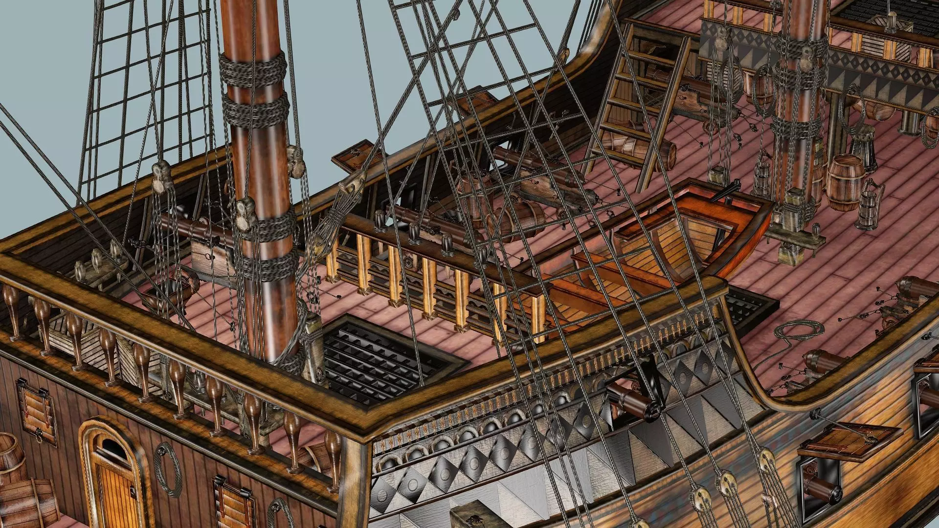 Sailboat Galleon - GameReady Sailing Ship Artemis 3D Model Low-poly 3D model_12