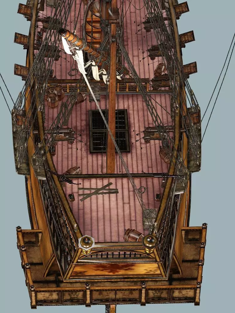 Sailboat Galleon - GameReady Sailing Ship Artemis 3D Model Low-poly 3D model_5