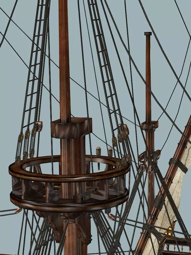 Sailboat Galleon - GameReady Sailing Ship Artemis 3D Model Low-poly 3D model_7