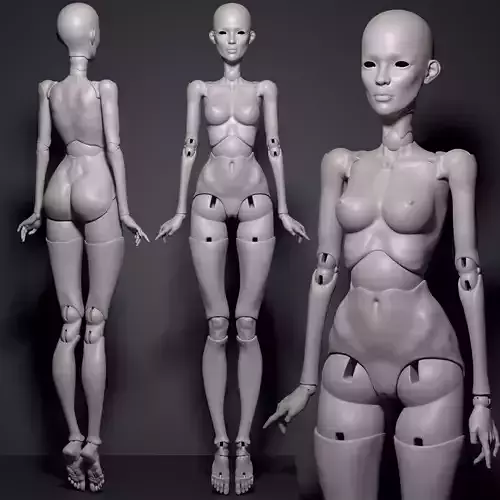 Model GP1  3D Printable Ball Jointed Doll STL 42cm