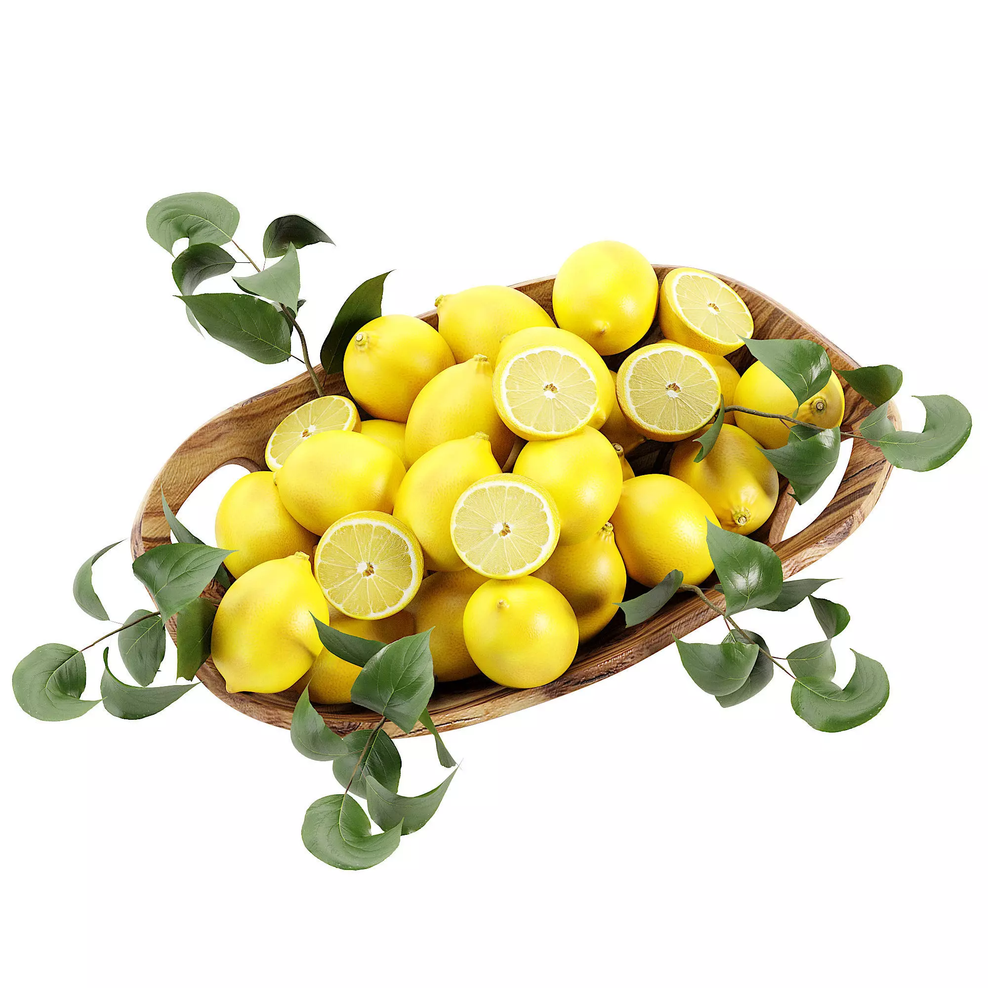 Bowl with fruite 3D model_2