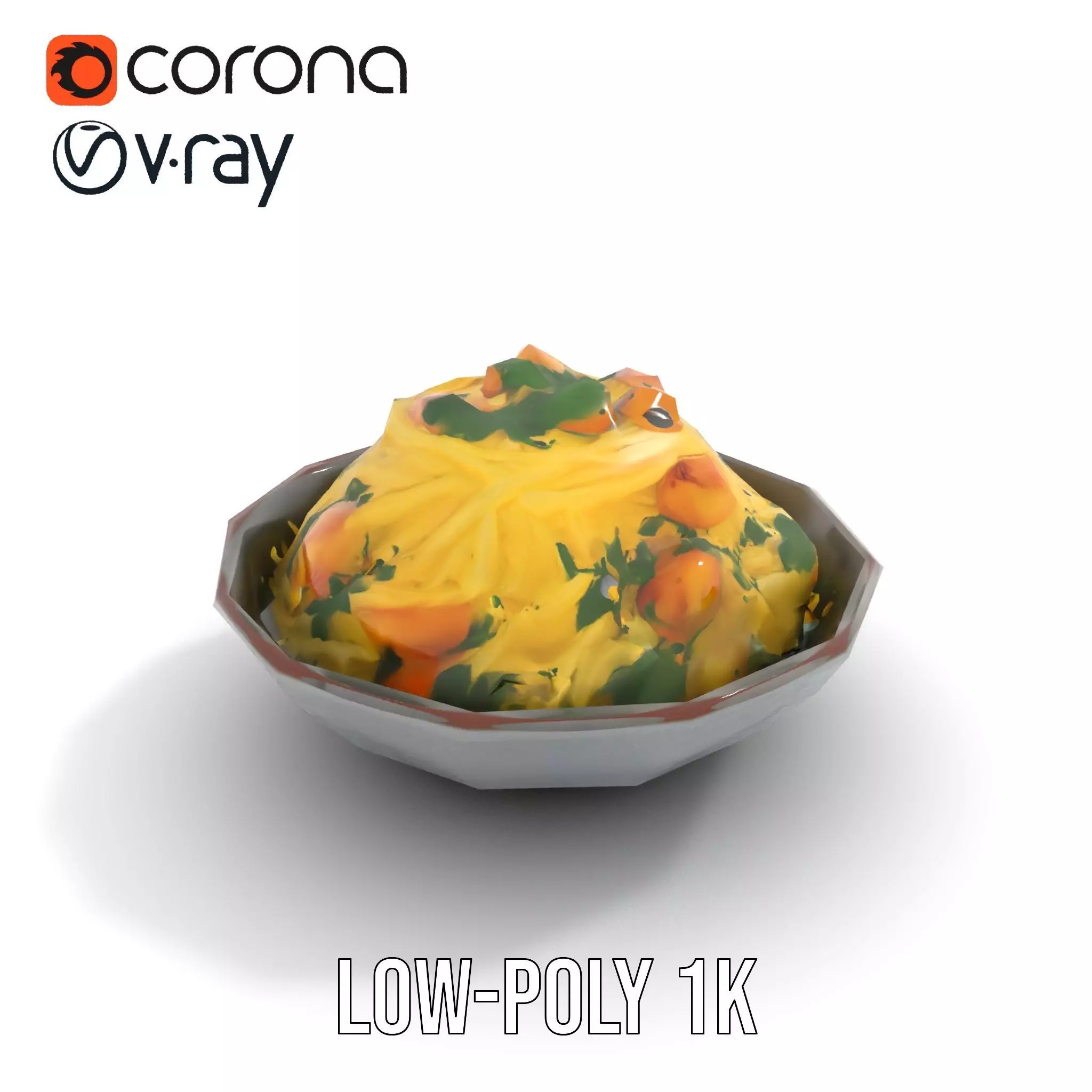 Authentic Spaghetti Dish model pack Low-poly 3D model_10