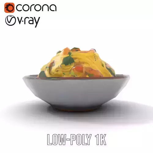 Authentic Spaghetti Dish model pack Low-poly 3D model 7
