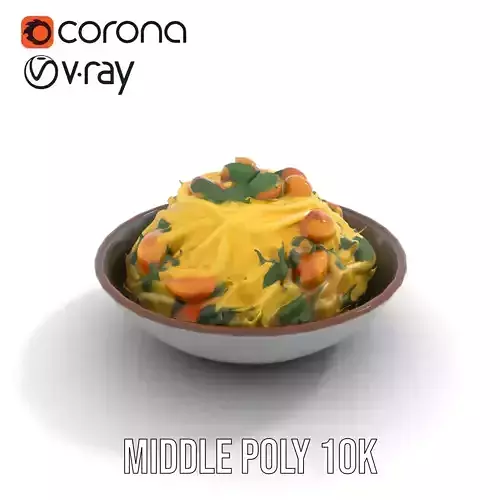 Authentic Spaghetti Dish model pack Low-poly 3D model 5