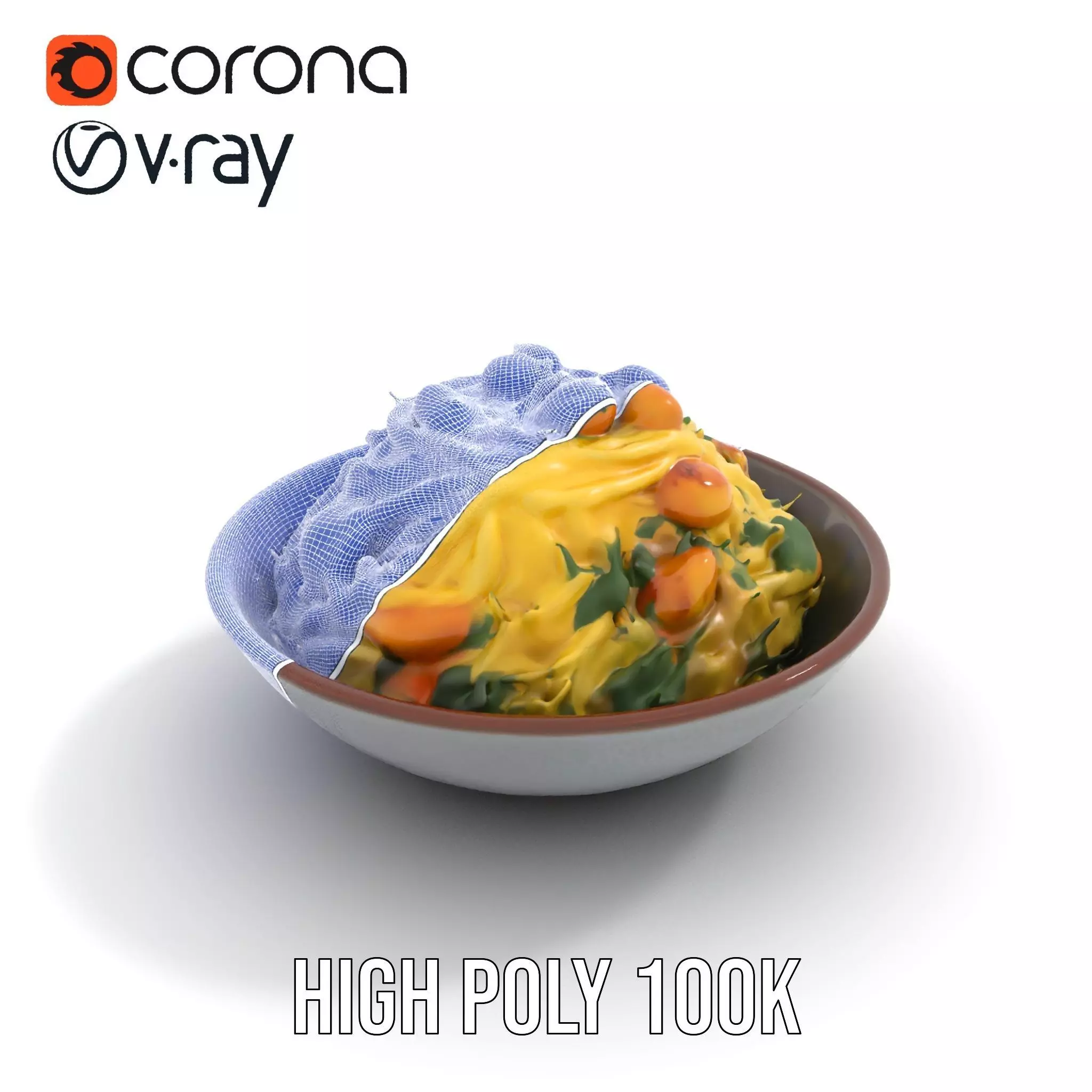 Authentic Spaghetti Dish model pack Low-poly 3D model_26
