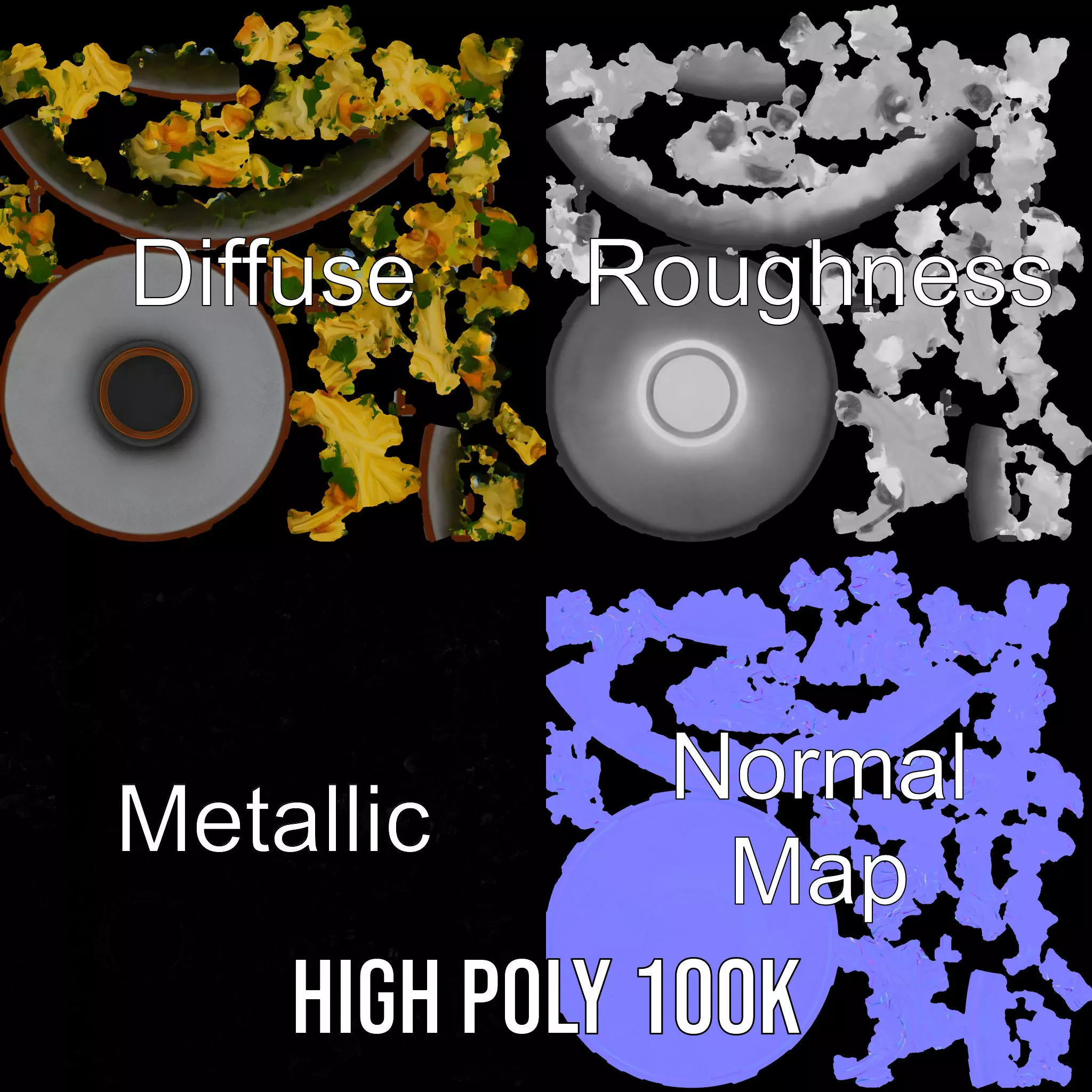 Authentic Spaghetti Dish model pack Low-poly 3D model_4