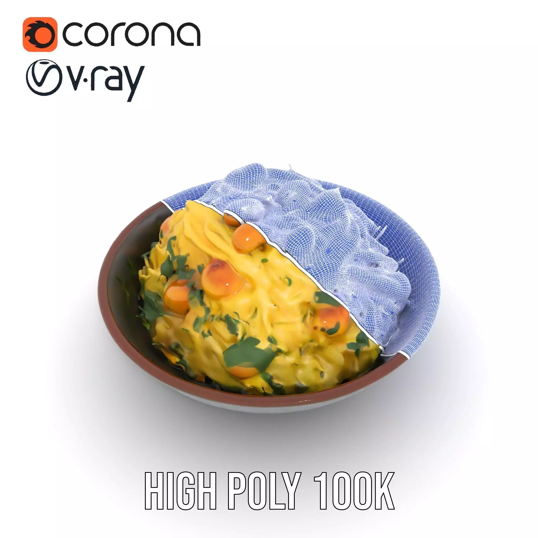 Authentic Spaghetti Dish model pack Low-poly 3D model_35