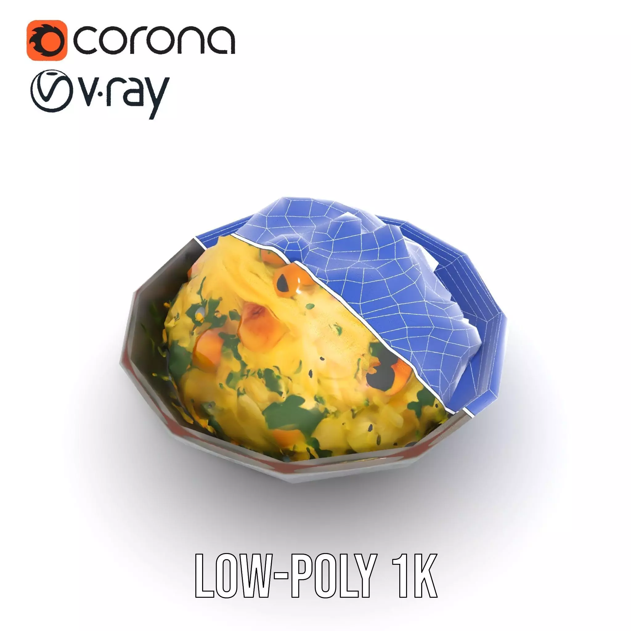 Authentic Spaghetti Dish model pack Low-poly 3D model_15