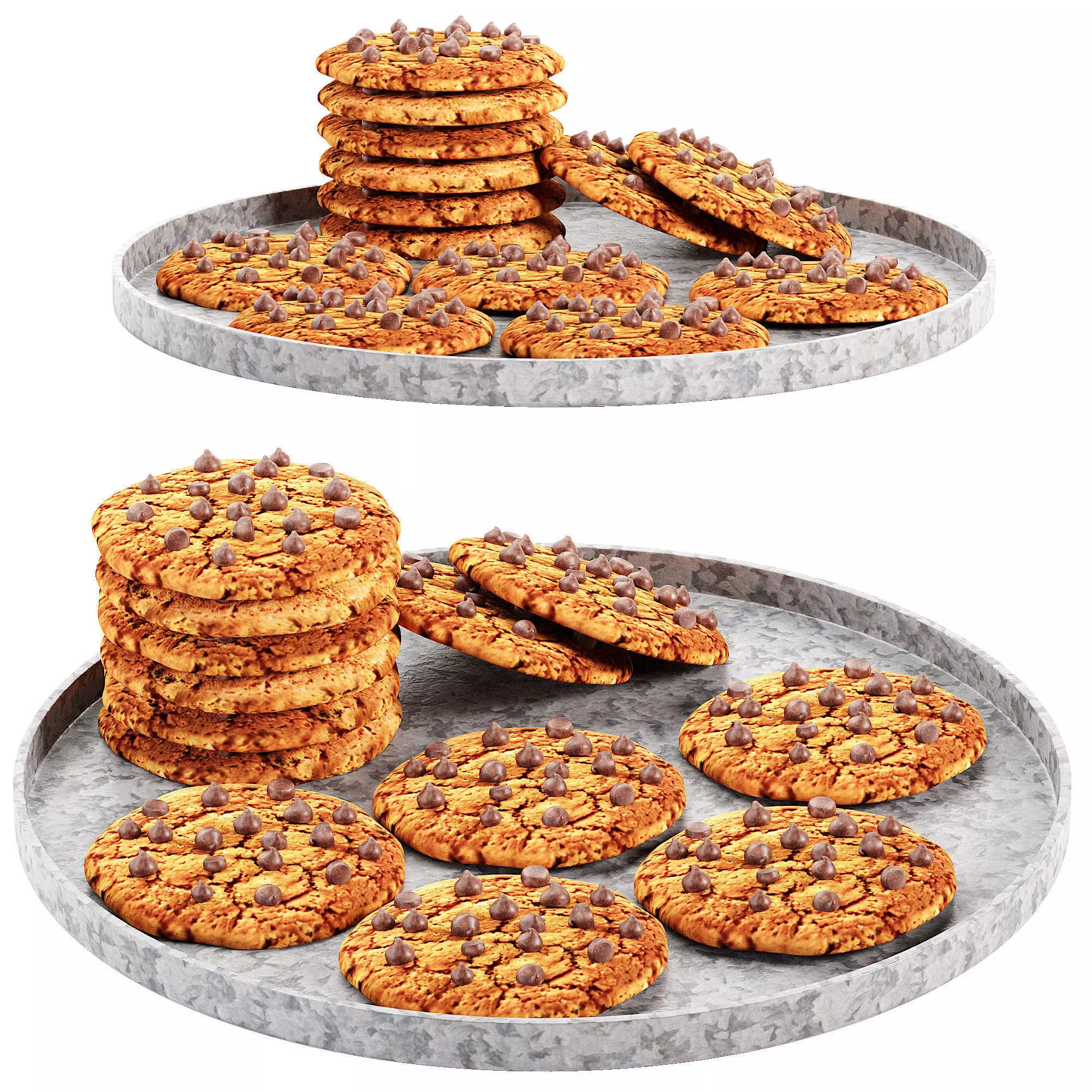 Cute Chocolate Chip Cookie 3D model_0