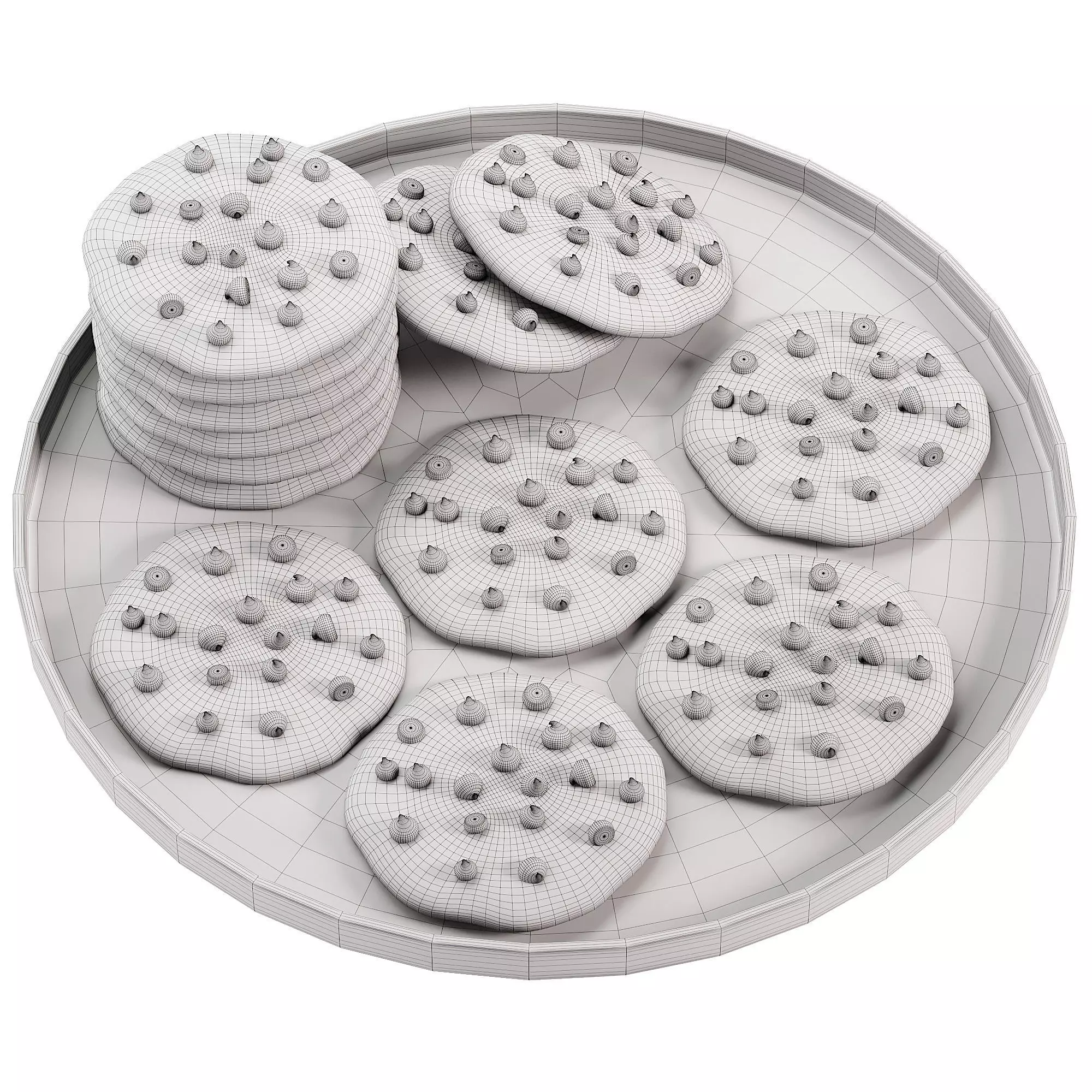 Cute Chocolate Chip Cookie 3D model_3