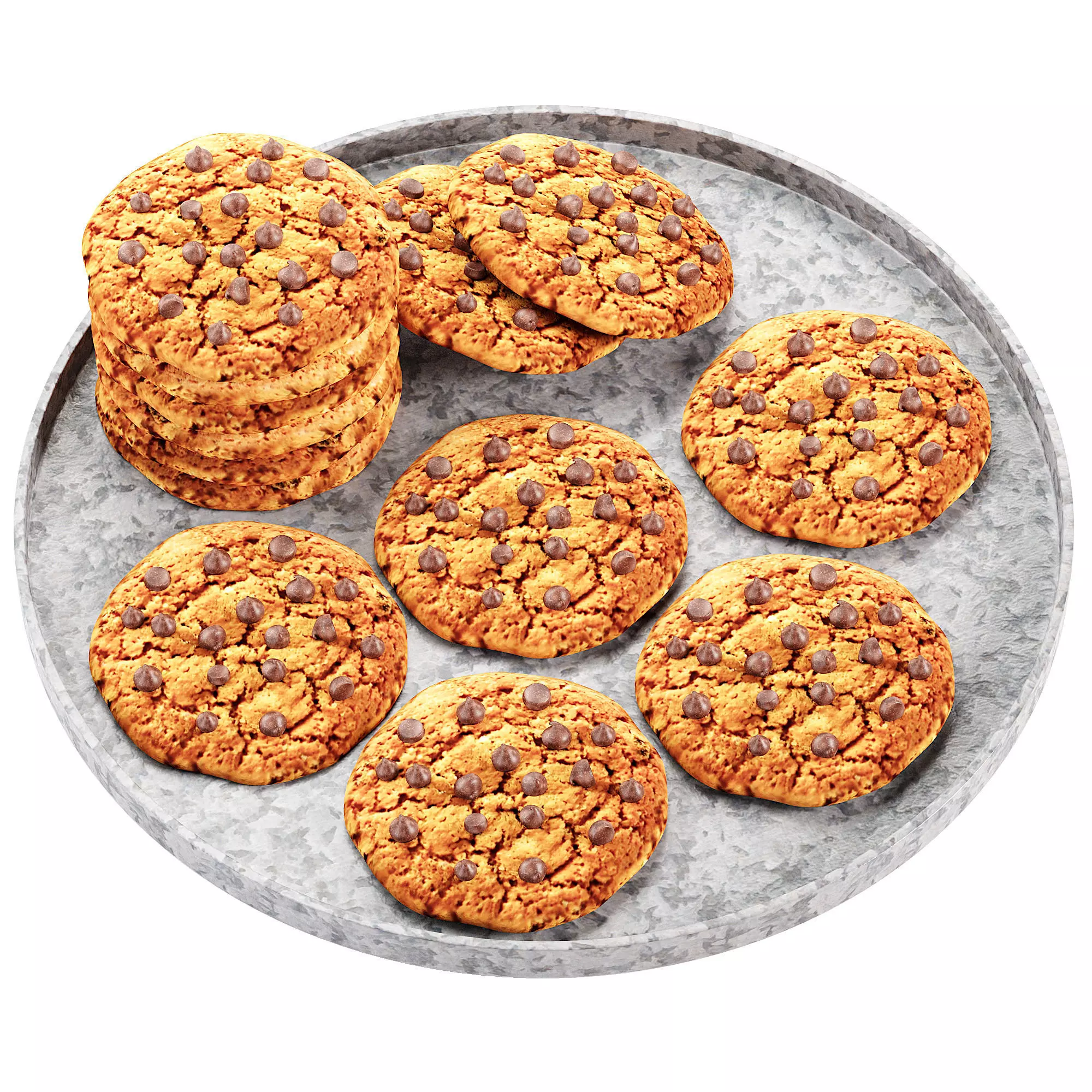 Cute Chocolate Chip Cookie 3D model_2